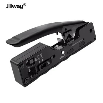 Jillway RJ45 RJ11 Ağ Delikten Ethernet Kablosu Sıkma Aracı Cat5 / Cat5E / Cat6 / Cat6A / Cat7 Kablo Fişi Kristal Ucu Pense
