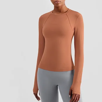 Yeni Spor Spor Kadın Yoga Spor Gömlek Koşu egzersiz kıyafetleri Uzun Kollu Gömlek Spor Giyim Aktif Giyim koşu üst giyim