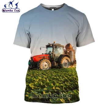 Mamba Üst Traktör T Shirt Kadın Streetwear Yaz Komik 3D Baskı Çiftlik Hasat Mekanik Sebze Bahçesi Ekim Serin Erkekler Tshirt 6