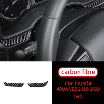 Toyota 4RUNNER 2010-2020 için 2 Adet Gerçek Karbon Fiber Dashboard Ölçer İç Sticker Trim Araba İç Aksesuarları 13