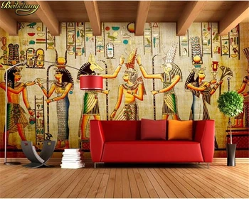 beibehang papel de parede 3d fotoğraf duvar kağıdı Bar KTV personalit retro Avrupa İnsanlar Firavun Mısır Piramitleri 3D duvar duvar kağıdı 16