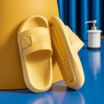 Çift Toka Havuzu plaj sandaletleri Kadın Ayakkabı Kadın Terlik Minderli Bulut Slayt Kaymaz Terlik Banyo Duş Masaj Spa