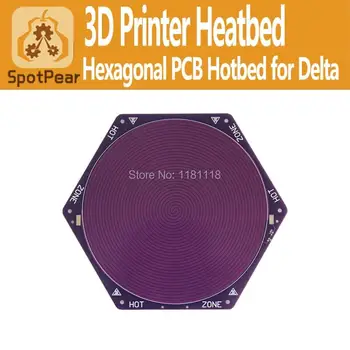 Reprap 3D Yazıcı PCB Heatbed Delta-hexagon-purple-D200 ısıtmalı yatak sıcak plaka kossel delta rostock 5