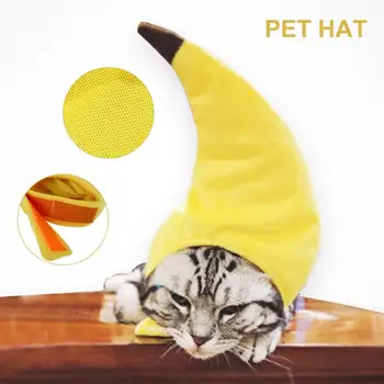 Ayarlanabilir Pretty Pet Yavru Köpekler Muz Bere Şapka Evrensel Pet Şapka Tatil için Parlak Renk 3