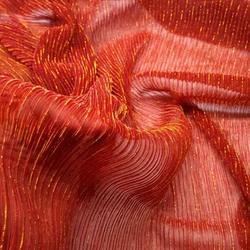 Akşam Elbise Parti Dekorasyon Parlak Ezilmiş Kumaş Pilili İnce Işıltılı Malzeme Poli Metalik Köpüklü Yaz Moda 12
