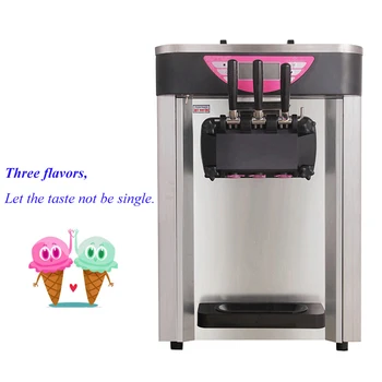 Üç Tatlar Dondurma Yapma Makineleri Ticari Yumuşak dondurma yapma makinesi Paslanmaz Çelik Dondurma Makinesi 2000W 7
