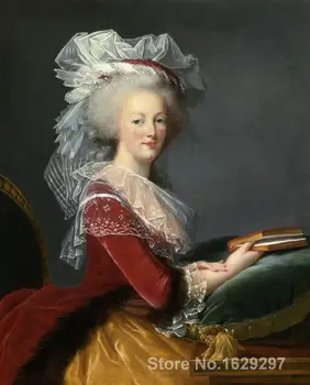 bir kitap ile duvar sanatı modern Marie Antoinette Elisabeth Vigee Lebrun Resimleri El boyalı Yüksek kalite 15