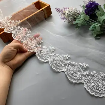 1 Yard 14 cm Gypsophila Çiçek Beyaz Giyim Malzemesi DIY Zanaat Düğün Nakış Dantel Trim Dikiş Aksesuarları Ev Dekorasyon 10