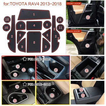 15 adet Kaymaz Kapısı Yuvası Mat kauçuk bardakaltı Aksesuarları RAV 4 2013 2014 2015 2016 2017 2018 Toyota için RAV4 2013-2018 2