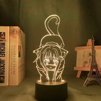 3d Anime Lamba Lise DxD Shirone Toujou için yatak odası dekoru ışık doğum günü Hediyeleri için Kadın Erkek Konosuba Manga Led Gece Lambası 12