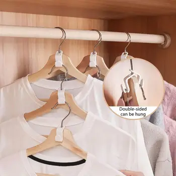 Mini Elbise Askısı Konektörü Kanca Basamaklı giysi rafı Tutucu Yerden Tasarruf Sağlayan Askı Genişletici Klip giysi askıları Kurutma E0L0 2