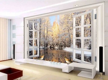 Özel 3 d stereoskopik duvar kağıdı, avrupa tipi pencere resimleri oturma odası yatak odası TV duvar vinil papel DE parede 5