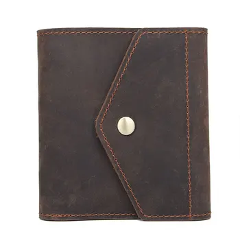 Hakiki Deri Cüzdan Erkek Cüzdan Debriyaj Moda Kısa bozuk para cüzdanı Vintage Cüzdan Çılgın At deri kartlık Sikke Çanta 13
