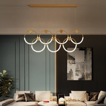 LED avizeler Oturma yemek odası yatak odası cilalar Fikstür aydınlatma armatürü Modern Restoran İskandinav altın kolye ışıkları 7