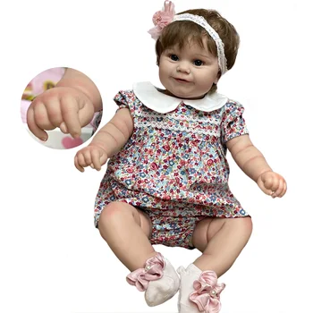 24 İnç Maddie Reborn Bebek El Yapımı Gerçekçi Yenidoğan Bebek Boyalı Bebe Reborn Bebek İle Kırmızı Polka dot Etek 6