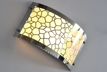 Kısa modern paslanmaz çelik watercubic duvar lambası tek parlaklık aydınlatma E27 tabanı 9