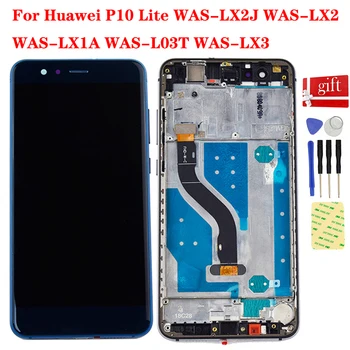Huawei P10 Lite P10Lite WAS-LX2J WAS-LX2 WAS-LX1A LCD ekran Paneli dokunmatik ekran Digitizer Sensörü Meclisi Çerçeve 17