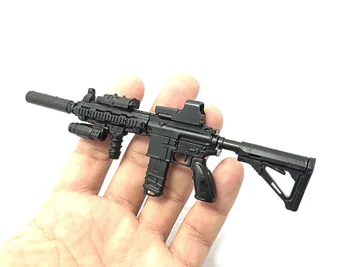 1: 6 Ölçekli HK416 Otomatik Tüfek Plastik Siyah Tabanca Modeli Monte 4D Bulmacalar Oyuncak 12 İnç Aksiyon Figürleri Asker Model Oyuncaklar 4