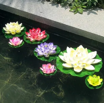 Çapı 60CM Büyük Yapay Süslemeleri lotus çiçeği Zanaat Su Havuzu Sahte EVA Çiçek Noel Süs Düğün Dekor 1