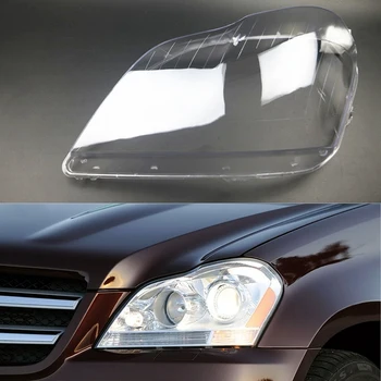 1 ADET Araba far camı Başkanı İşık Lambası Kapak Kabuk için Mercedes Benz X164 GL350 GL400 GL450 GL500 2006-2011 4