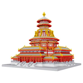 LZ8200 Minyatür Elmas Parçacıkları Çin Tarzı Mor Mikro Saray Modeli Yapı blok oyuncaklar Çocuk Hediyeler için 5