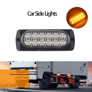 1 ADET Kamyon 12V 24V 4 LED flaşlı uyarı lambası Strobe Izgara Yanıp Sönen Lightbar Araba İşaret Lambası Amber Sarı Beyaz Trafik ışığı 19
