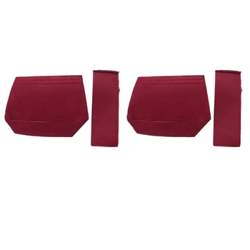 2X Makyaj Çantası Kozmetik Kutuları Keçe çanta düzenleyici Ekle Kozmetik Çantaları makyaj Çantası Seyahat makyaj çantası Çanta Kırmızı M 5
