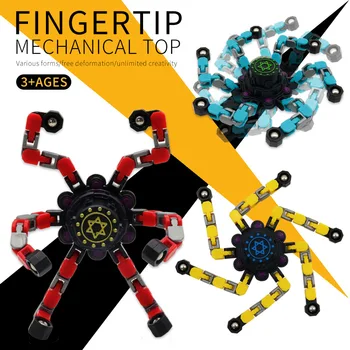 Fidget Spinner Deformasyon Mekanik Üst DIY Yaratıcı Stres Giderici Zincir Dönüştürülebilir parmak cayro Oyuncak Çocuklar için Erkek Kız 2