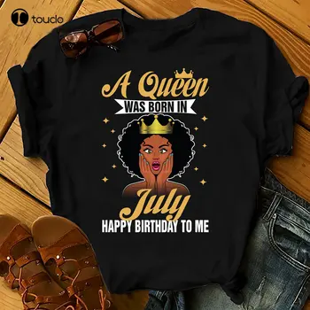 Bir Kraliçe Doğdu Temmuz Ayında Gömlek Kadın Doğum Günü T Shirt Yaz Üstleri Plaj T Shirt Komik T Shirt Xs-5Xl Nefes Pamuk Yeni 4
