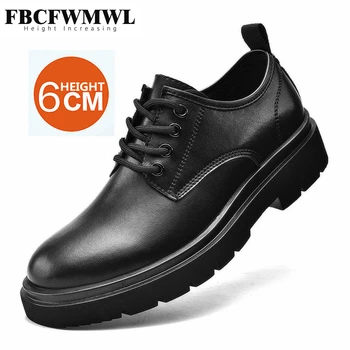 Basit Yeni Rahat deri ayakkabı Erkekler Büyük Boy 46 Hakiki Deri Düşük Martin Çizmeler Marka Ofis İş Yüksekliği Artan ayakkabı 12