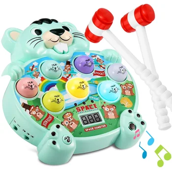 LED Çekiç grev Dokunarak Groundhog Aydınlık Bebek İnteraktif oyuncak Ses efekti yanıp sönen atlama İnteraktif Oyuncaklar Çocuklar İçin 4