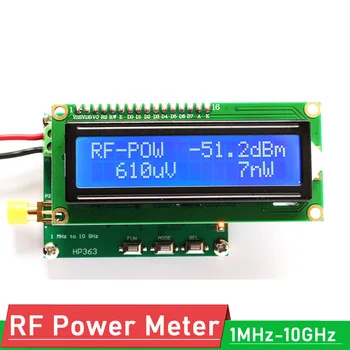 RF Güç Ölçer 1 MHz-10 GHz-50 ila 0dBm LCD Dijital RF Sinyal Ölçüm Ölçer RF güç zayıflama değeri ayarlanabilir DC 7-12V 8