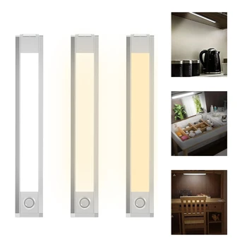 Üç blok Renk Sıcaklığı gardırop ışığı USB 60 LED Hareket sensörlü ışık PIR Gece Lambası Dolap Merdiven Lambası Kapalı 1
