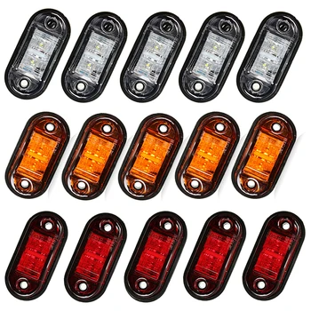 10 ADET uyarı ışığı LED araba ürünleri diyot ışık römork kamyon turuncu beyaz kırmızı LED yan işaret lambası araba aksesuarları için 3