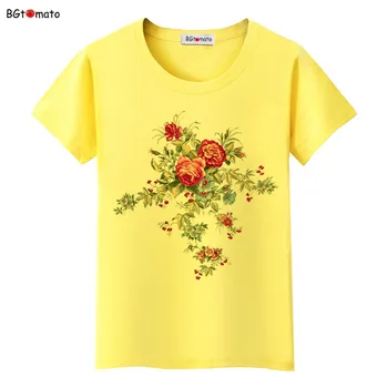 2021 Yaz güneş Çin gül t-shirt Kadın Güzel tees moda kişilik gömlek kaliteli marka giyim casual tops 3