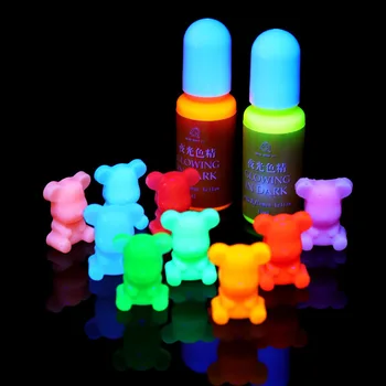 10g / Şişe UV Reçine Karanlık Pigment DIY El Yapımı Sanat El Sanatları Boyama Boya Renklendirici Aydınlık Pigmentler Tonlama için 5