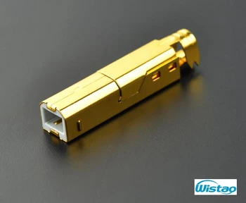 USB Konektörü Altın kaplama Bakır Kare USB2. 0 B tipi Fiş USB kablosu Veri HİFİ Ses Aksesuarları DIY Ücretsiz Kargo 6