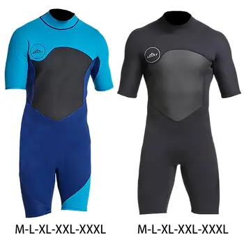 Mens 2mm Shorty Wetsuit Dalış Şnorkel Sörf Takım Elbise Tulum 15