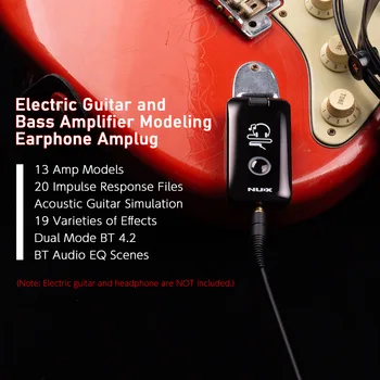 NUX MP-2 Elektro Gitar Bas Amplifikatör Modelleme Kulaklık Amplug BT 13 Amp Modelleri 20 Dürtü Yanıtı 19 Etkileri Amplifikatör 5