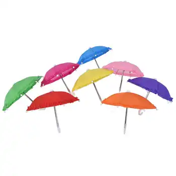 8 ADET Bebek Bebek Yağmur Dişli Oyuncak Şemsiye Mini Şemsiye Bebek Aksesuarları Çocuk Renkli Oyuncak Giyim Dekorasyon 14