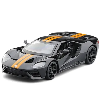 Alaşım Geri Çekin 1:32 Ford GT 2017 Supercar, simülasyon ses ve ışık araba oyuncak, 2 açık kapı,Toptan ücretsiz kargo 3