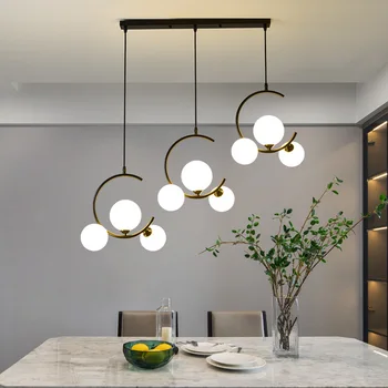 Iskandinav Kapalı cam küre kolye ışıkları Ev Avize yatak odası lambası Oturma Odası Mutfak yemek masası Modern aydınlatma armatürü 5