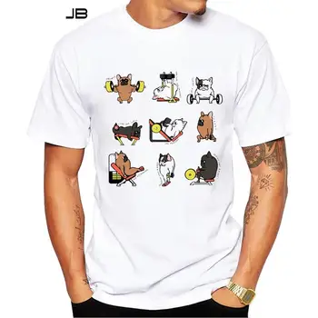 FPACE Bacak Günü Fransız Bulldog Baskı T-Shirt Moda Dachshund Su Samuru Tasarım O-boyun erkek kısa kollu T Gömlek Erkek Giyim 2