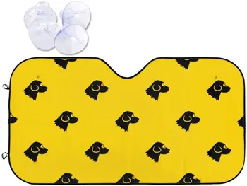 Sarı Cam Güneş Gölge Komik Köpek Ön Koruyucu Katlanır Araba Güneşlik Kamyon SUV için Blokları UV Işınları Tutar Araç Serin 6