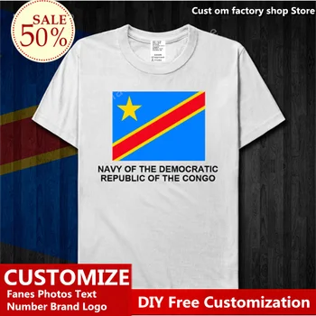 DRCongo Donanma Pamuklu T shirt Özel Jersey Hayranları DIY Adı Numarası LOGO Yüksek Sokak Moda Hip Hop Gevşek günlük t-shirt 17