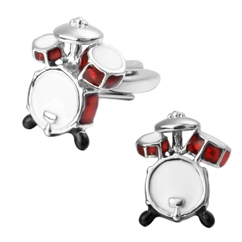 Moda takı kırmızı davul müzik aletleri kol düğmeleri Fransız erkek gömlek kol kol düğmeleri 11