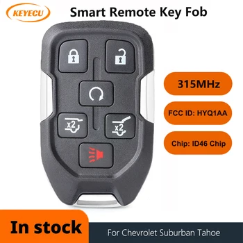 KEYECU Akıllı Uzaktan Araba Anahtarı Fob 6 Düğmeler 315 MHz ID46 Çip için GMC Yukon XL Denali için Chevrolet Suburban Tahoe FCC ID: HYQ1AA 1