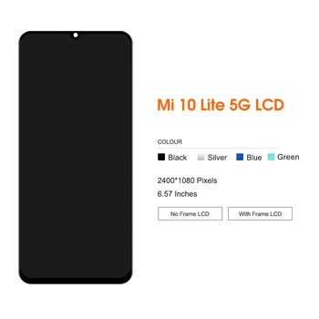 6.57 inç Orijinal Xiaomi Mi 10 Lite 5G M2002J9G LCD Ekran Değiştirme, Mi10lite LCD Dokunmatik Ekran Digitizer Meclisi 6