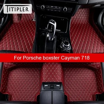 TİTİPLER Araba Paspaslar İçin Porsche Boxster Cayman 718 Oto Ayak Coche Aksesuarları Halılar 5