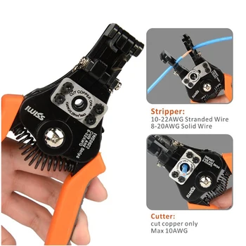 IWS-0822 IWISS pense Otomatik Sıyırma Pensesi tel stripper Çok fonksiyonlu elektrikçi tel Kablo Kesici 0.3-8mm2 el Aleti 8